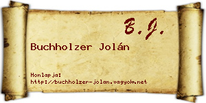 Buchholzer Jolán névjegykártya